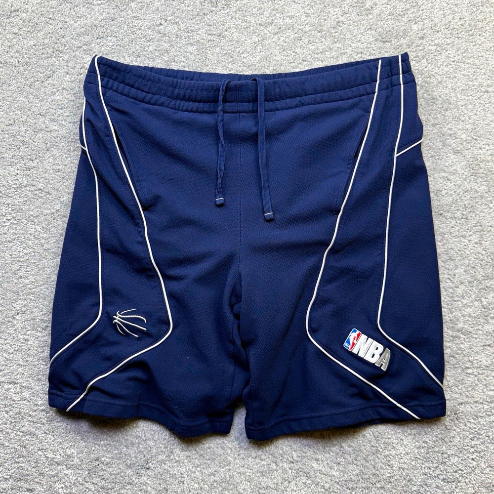 Vintage 2000s NBA Elevation Athletic Shorts Mens Medium Navy Blue Hoops Y2K